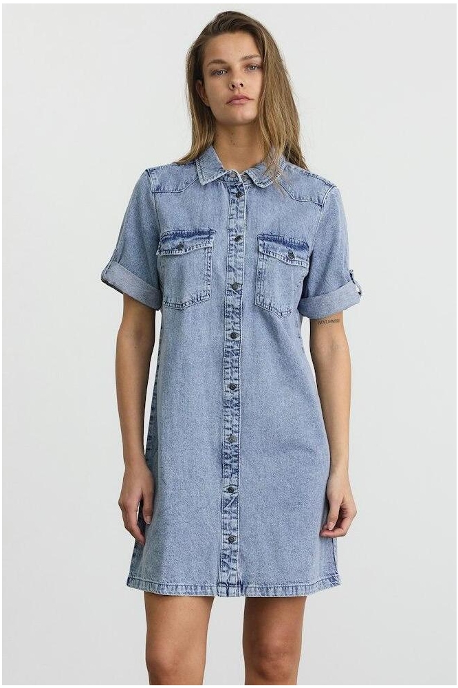 NMNEW SIGNE S/S DENIM DRESS WG003LB 27030041 Light Blue Denim